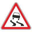 Дорожный знак 1.15 «Скользкая дорога» (металл 0,8 мм, I типоразмер: сторона 700 мм, С/О пленка: тип А коммерческая)
